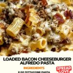 Loaded Bacon Cheeseburger Alfredo Pasta