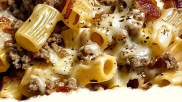 Loaded Bacon Cheeseburger Alfredo Pasta