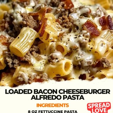 Loaded Bacon Cheeseburger Alfredo Pasta