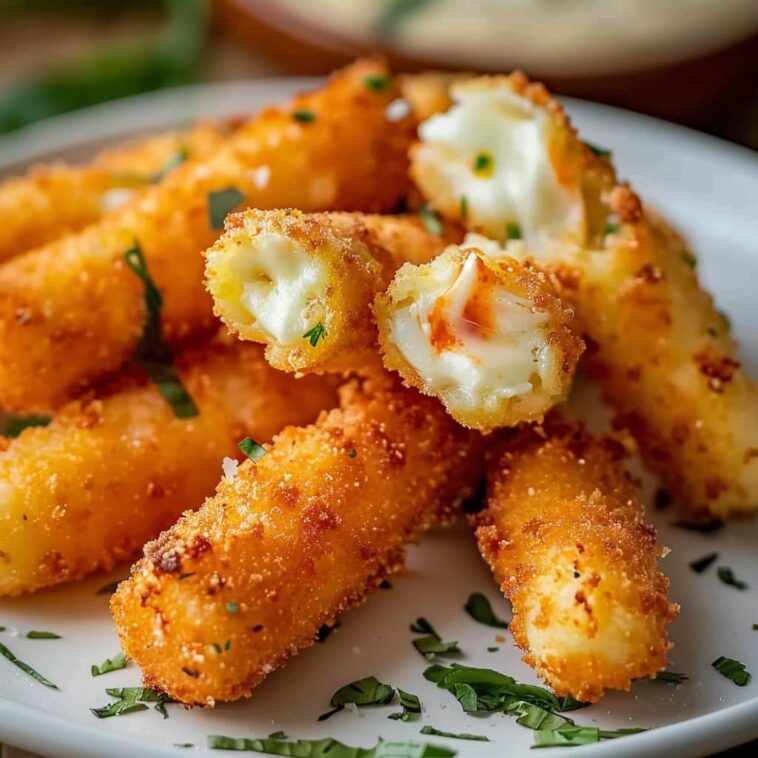 These air fryer mozzarella sticks offer the perfect blend of convenience and indulgence. The air fryer method ensures a consistently crispy exterior while maintaining that perfectly melted, stretchy cheese interior.