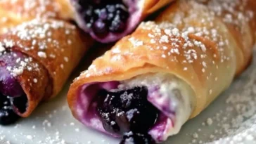 Blueberry cheesecake egg rolls