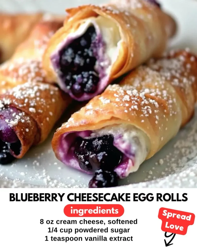Blueberry cheesecake egg rolls