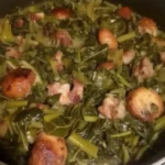 Canned collard greens with ham hocks