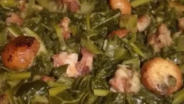 Canned collard greens with ham hocks