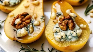 Elegant blue cheese stuffed pears recipe
