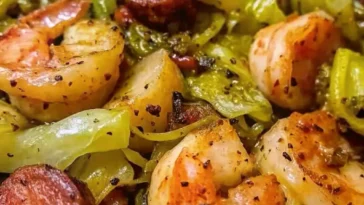 Fried cabbage and shrimp recipe