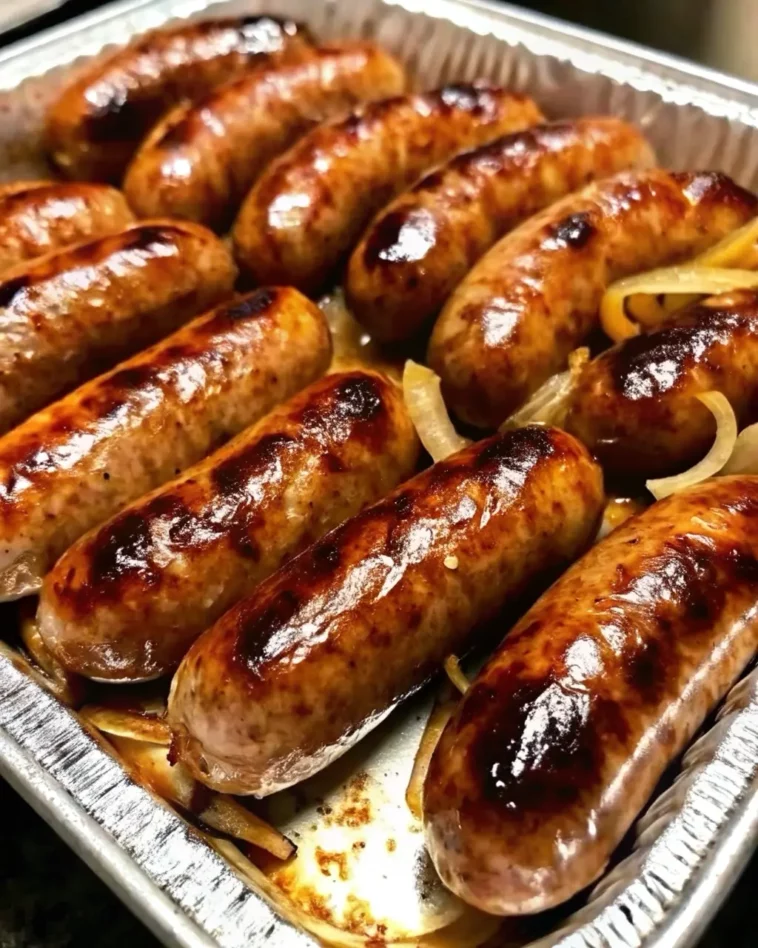 Oven Braised Beer Brats