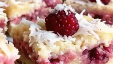 Raspberry Coconut Bars with Shortbread Crust