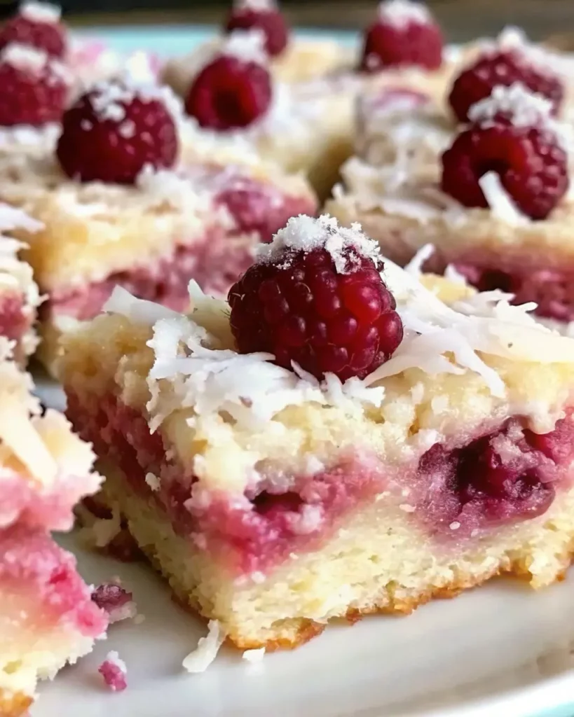 Raspberry Coconut Bars with Shortbread Crust