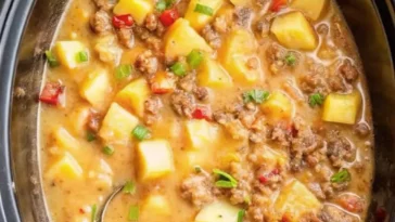Slow cooker creamy potato soup Pinterest Pin