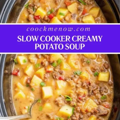 Slow cooker creamy potato soup Pinterest Pin