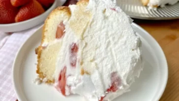 Strawberry Angel Cake recipe Recipes Pinterest Pin