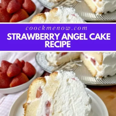 Strawberry Angel Cake recipe Recipes Pinterest Pin