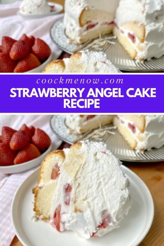 Strawberry Angel Cake recipe Recipes Pinterest Pin