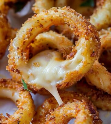 cheesy onion rings recipe