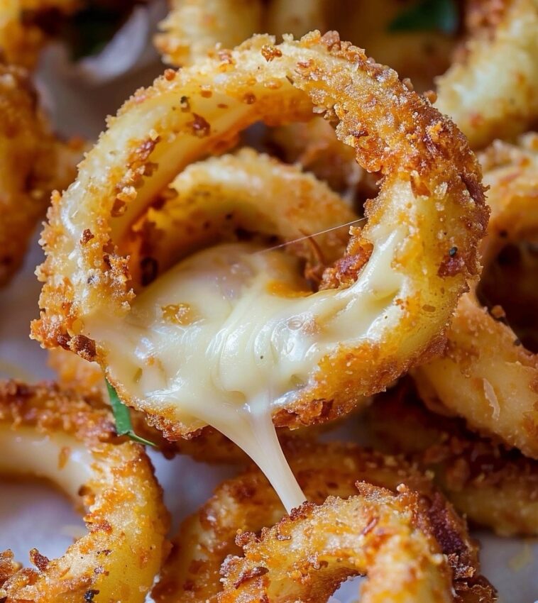 cheesy onion rings recipe