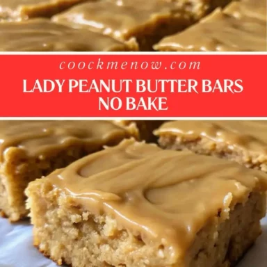 lady peanut butter bars no bake Pinterest Pin